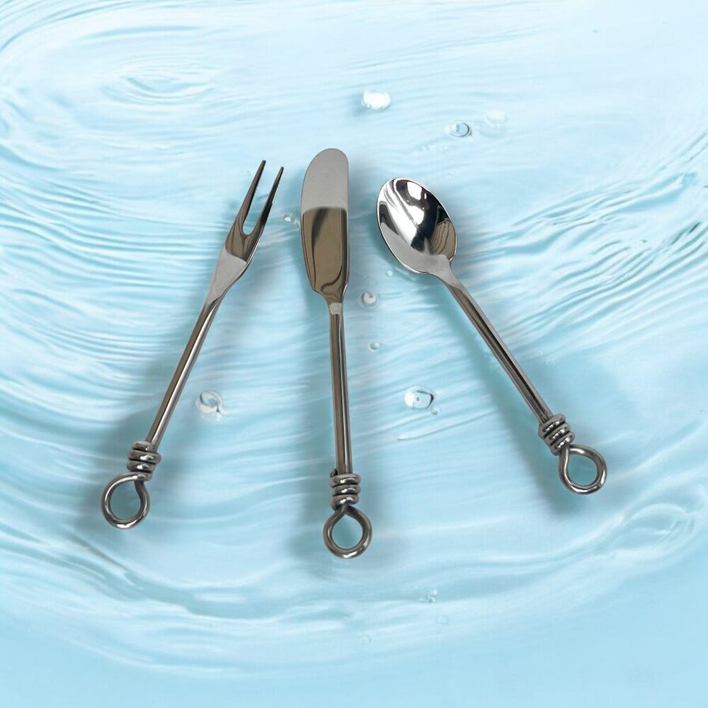 Appetizer Utensil Set (3) Fork, Knife and Spoon. Perfect for charcuterie boards!